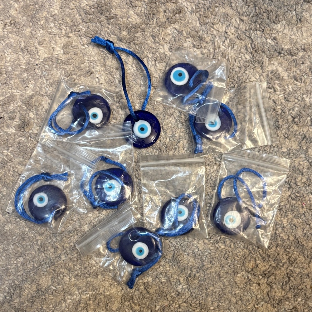 EVIL EYE GLASS PENDANTS BUNDLE